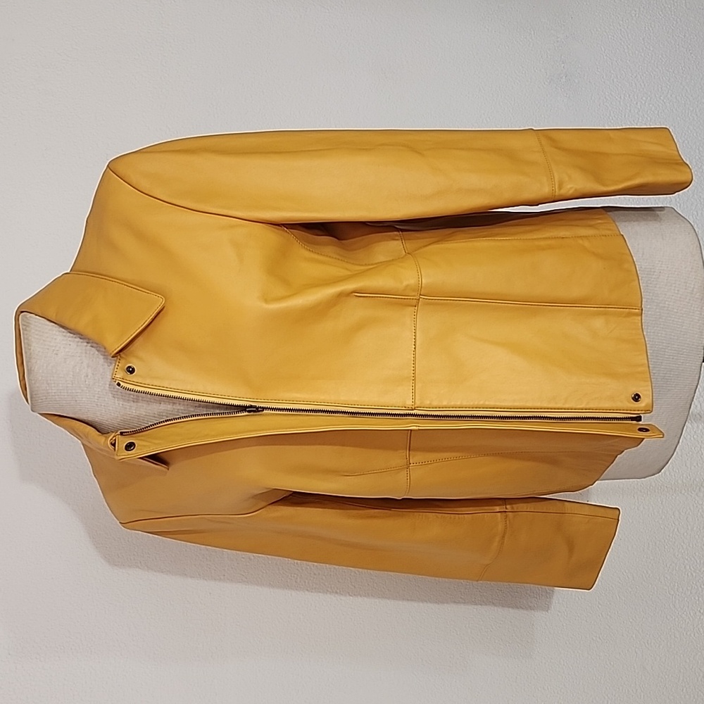 Pendleton Jacket 100% Leather Mustard Yellow Size M - Picture 8 of 16